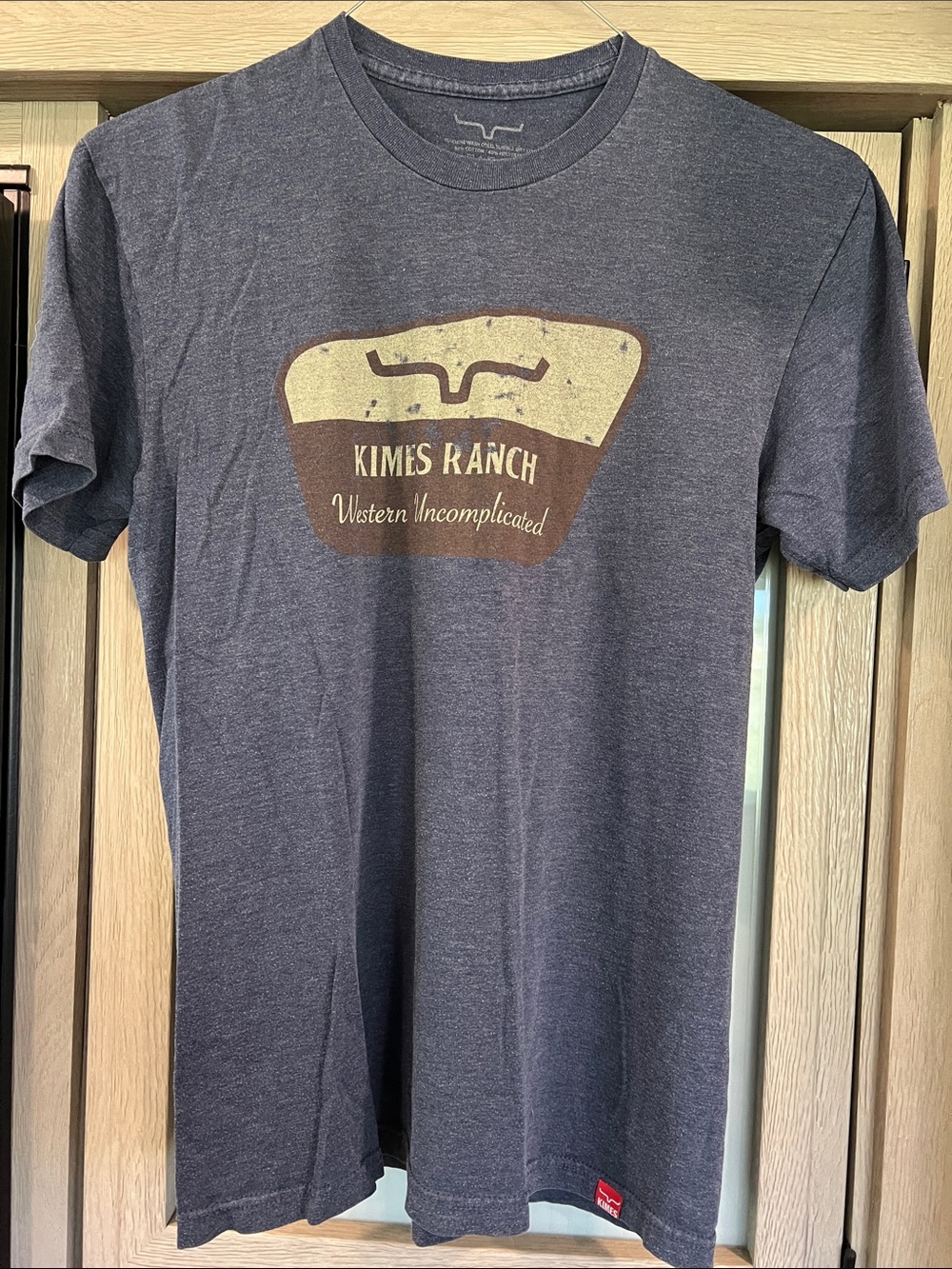 Kimes Ranch Navy Heather Western Logo Tee